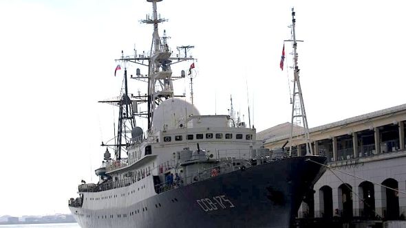Feb. 27, 2014: A Russian spy ship Viktor Leonov SSV-175, is seen docked at a Havana port. REUTERS