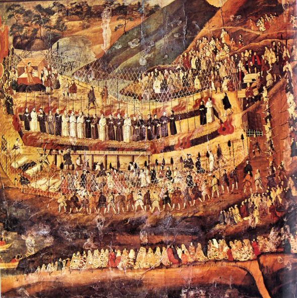 The Christian martyrs of Nagasaki. 17th-century Japanese painting.