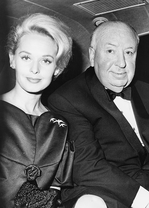 Tippi Hedren and Alfred Hitchcock, 1963.