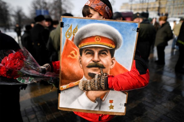 Russian Communist Party supporters attend a memorial ceremony March 5 in Red Square to mark the 65th anniversary of Soviet leader Joseph Stalin's death.